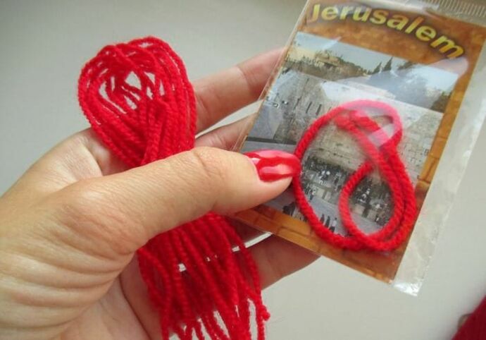 red thread from Israel as a good luck amulet