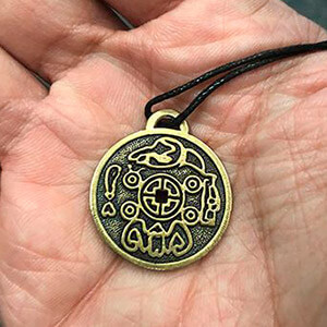 the amulet on the palm